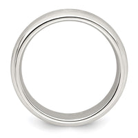 Load image into Gallery viewer, Sterling Silver 7mm Brushed Domed Grooved Fancy Band Size 13.5
