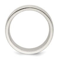 Load image into Gallery viewer, Sterling Silver 6mm Brushed Flat Grooved Fancy Band Size 11
