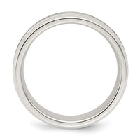 Load image into Gallery viewer, Sterling Silver 6mm Polished Flat Grooved Beveled Edge Fancy Band Size 12.5
