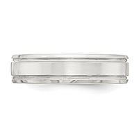 Load image into Gallery viewer, Sterling Silver 6mm Polished Flat Grooved Beveled Edge Fancy Band Size 13.5
