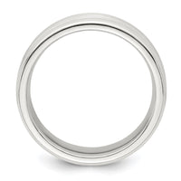 Load image into Gallery viewer, Sterling Silver 6mm Brushed Flat Grooved Beveled Edge Fancy Band Size 12
