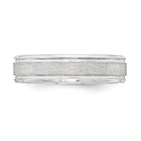 Load image into Gallery viewer, Sterling Silver 6mm Brushed Flat Grooved Beveled Edge Fancy Band Size 13

