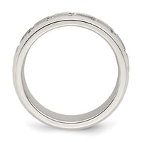 Load image into Gallery viewer, Sterling Silver 6mm Polished Flat Greek Key Design Beveled Edge Fancy Band Size 13
