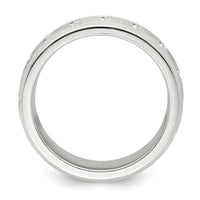 Load image into Gallery viewer, Sterling Silver 6mm Brushed Flat Greek Key Design Beveled Edge Fancy Band Size 12
