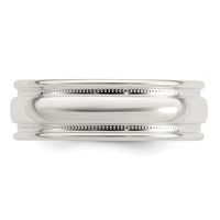 Load image into Gallery viewer, Sterling Silver 7mm Polished Domed Double Milgrain Fancy Band Size 12
