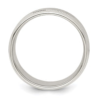 Load image into Gallery viewer, Sterling Silver 6mm Polished Flat Milgrain Beveled Edge Fancy Band Size 8.5
