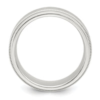 Load image into Gallery viewer, Sterling Silver 6mm Brushed Flat Milgrain Beveled Edge Fancy Band Size 7.5
