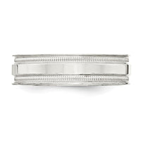 Load image into Gallery viewer, Sterling Silver 6mm Polished Flat Milgrain Grooved Edge Fancy Band Size 13.5
