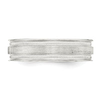 Load image into Gallery viewer, Sterling Silver 6mm Brushed Flat Milgrain Grooved Edge Fancy Band Size 13
