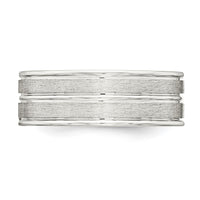Load image into Gallery viewer, Sterling Silver 8mm Brushed Flat Grooved Fancy Band Size 10.5
