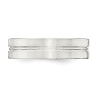 Load image into Gallery viewer, Sterling Silver 6mm Polished Flat Grooved Center Fancy Band Size 13
