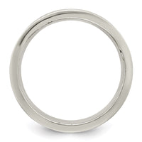Load image into Gallery viewer, Sterling Silver 6mm Brushed Flat Grooved Center Fancy Band Size 12.5
