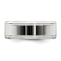 Load image into Gallery viewer, Sterling Silver 6mm Polished Flat Beveled Edge Fancy Band Size 7
