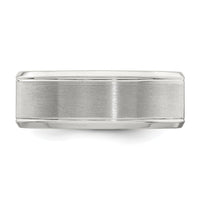Load image into Gallery viewer, Sterling Silver 6mm Brushed Flat Beveled Edge Fancy Band Size 11
