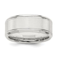 Load image into Gallery viewer, Sterling Silver 6mm Brushed Flat Beveled Edge Fancy Band Size 11

