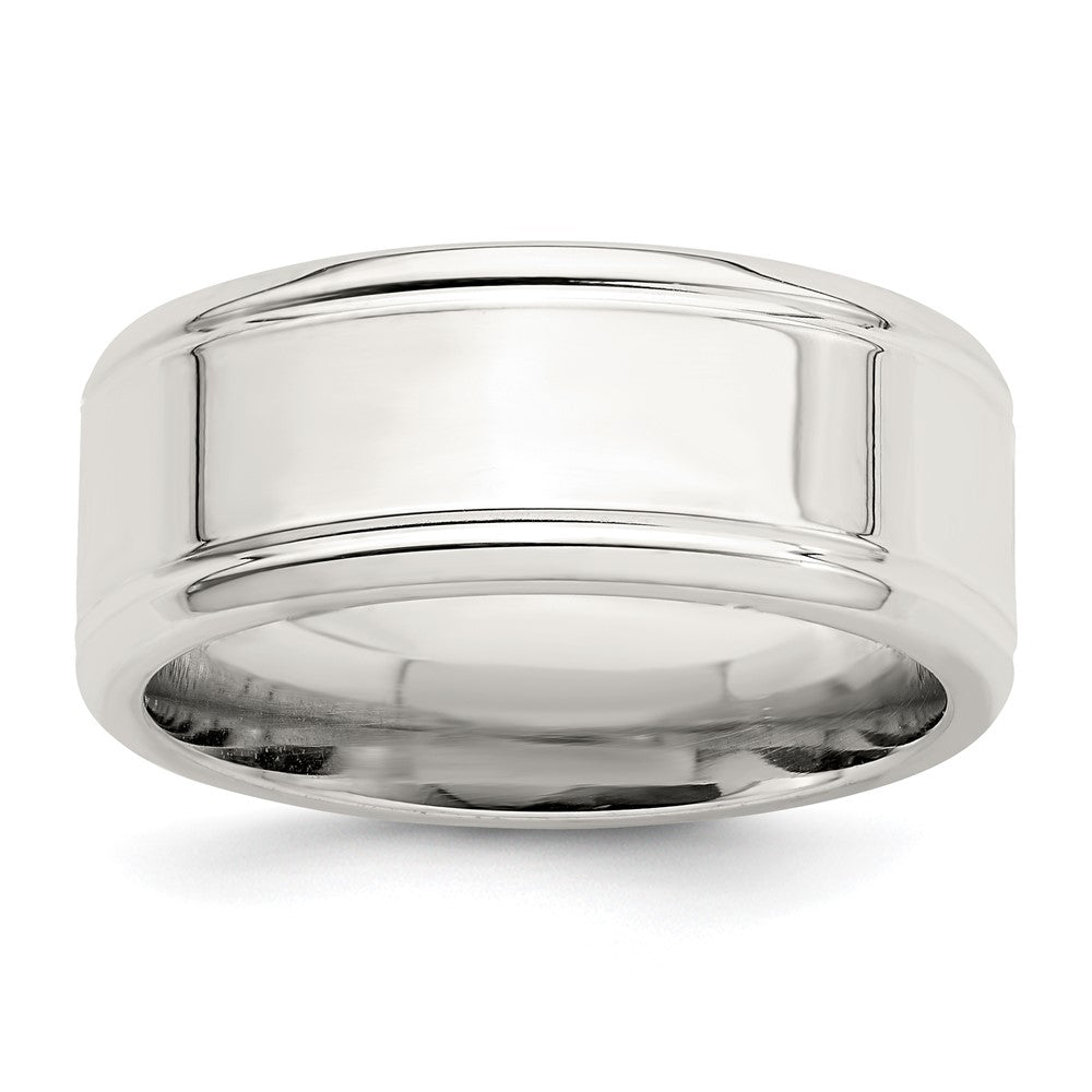 Sterling Silver 6mm Polished Flat Beveled Edge Fancy Band Size 12.5