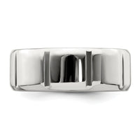 Load image into Gallery viewer, Sterling Silver 8mm Polished Flat Notched Beveled Edge Fancy Band Size 10.5
