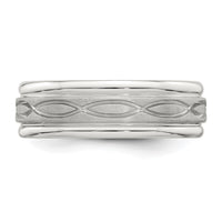Load image into Gallery viewer, Sterling Silver 7mm Brushed Flat Intertwined Design Beveled Edge Fancy Band Size 9.5
