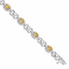 Sterling Silver Rhodium-plated Diamond & Citrine Bracelet