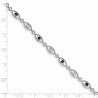 Load image into Gallery viewer, Sterling Silver Rhodium-plated Amethyst Diamond Bracelet
