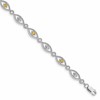 Sterling Silver Rhodium-plated Citrine Diamond Bracelet