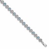 Sterling Silver Rhodium-plated Blue Topaz Diamond Bracelet