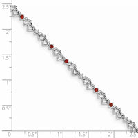 Load image into Gallery viewer, Sterling Silver Rhodium-plated Garnet &amp; Diamond Bracelet
