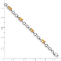 Load image into Gallery viewer, Sterling Silver Rhodium-plated Citrine Bracelet
