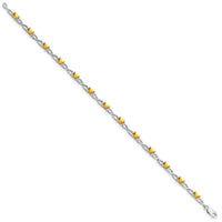 Load image into Gallery viewer, Sterling Silver Rhodium-plated Citrine Bracelet
