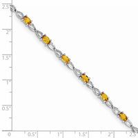 Load image into Gallery viewer, Sterling Silver Rhodium-plated Citrine Bracelet
