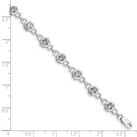 Load image into Gallery viewer, Sterling Silver Rhodium-plated Blue Topaz &amp; Diamond Bracelet
