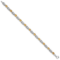 Load image into Gallery viewer, Sterling Silver Rhodium-plated Citrine Bracelet
