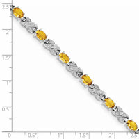 Load image into Gallery viewer, Sterling Silver Rhodium-plated Citrine Bracelet
