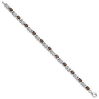 Load image into Gallery viewer, Sterling Silver Rhodium-plated Smoky Quartz Bracelet
