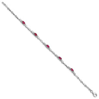 Load image into Gallery viewer, Sterling Silver Rhodium-plated Composite Ruby and Diamond Bracelet
