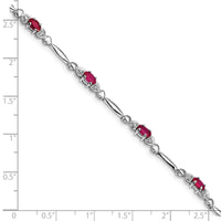 Load image into Gallery viewer, Sterling Silver Rhodium-plated Composite Ruby and Diamond Bracelet
