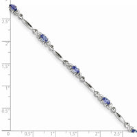 Load image into Gallery viewer, Sterling Silver Rhodium-plated Tanzanite and Diamond Bracelet
