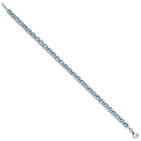 Load image into Gallery viewer, Sterling Silver Rhodium-plated Blue Topaz and Diamond Bracelet

