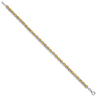 Load image into Gallery viewer, Sterling Silver Rhodium-plated Citrine and Diamond Bracelet
