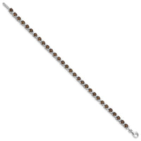 Load image into Gallery viewer, Sterling Silver Rhodium-plated Smoky Quartz and Diamond Bracelet
