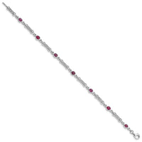 Load image into Gallery viewer, Sterling Silver Rhodium-plated Composite Ruby and Diamond Bracelet
