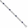 Sterling Silver Rhodium-plated Sapphire and Diamond Bracelet
