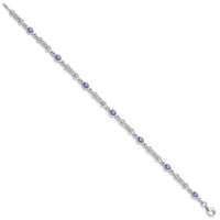 Load image into Gallery viewer, Sterling Silver Rhodium-plated Tanzanite and Diamond Bracelet

