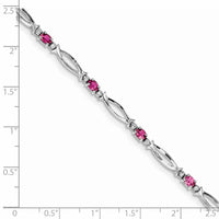 Load image into Gallery viewer, Sterling Silver Rhodium-plated Pink Tourmaline and Diamond Bracelet
