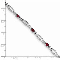 Load image into Gallery viewer, Sterling Silver Rhodium-plated Composite Ruby and Diamond Bracelet

