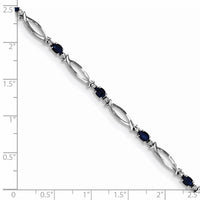 Load image into Gallery viewer, Sterling Silver Rhodium-plated Sapphire and Diamond Bracelet

