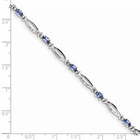 Load image into Gallery viewer, Sterling Silver Rhodium-plated Tanzanite and Diamond Bracelet
