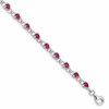 Sterling Silver Rhodium-plated Composite Ruby and Diamond Bracelet