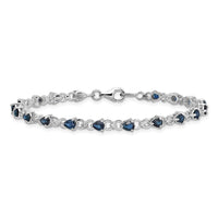 Load image into Gallery viewer, Sterling Silver Rhodium-plated Sapphire and Diamond Bracelet
