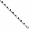 Sterling Silver Rhodium-plated Sapphire and Diamond Bracelet